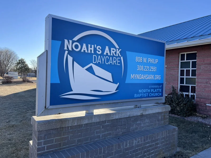 The Noah's Ark Daycare sign on W Philip